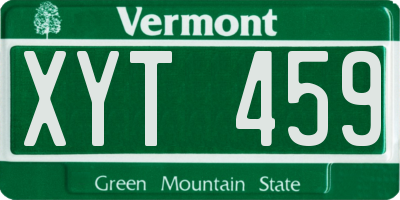 VT license plate XYT459