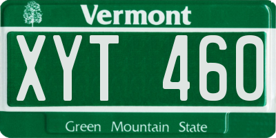 VT license plate XYT460