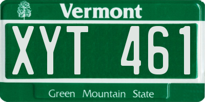 VT license plate XYT461