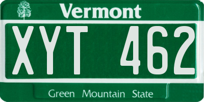 VT license plate XYT462