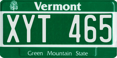 VT license plate XYT465