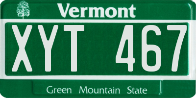 VT license plate XYT467