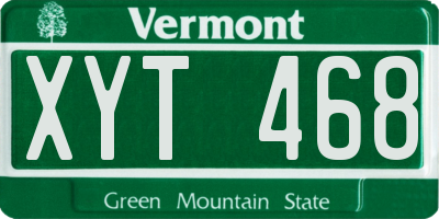 VT license plate XYT468