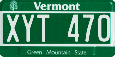VT license plate XYT470