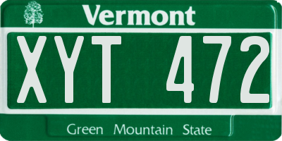 VT license plate XYT472