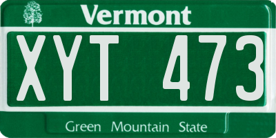 VT license plate XYT473