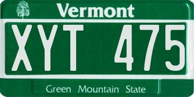 VT license plate XYT475