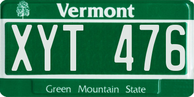 VT license plate XYT476
