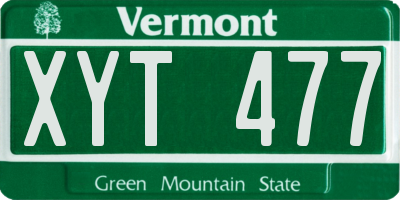 VT license plate XYT477