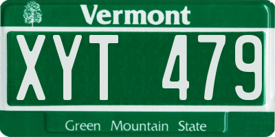 VT license plate XYT479