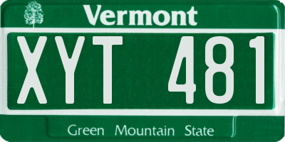 VT license plate XYT481
