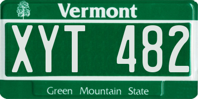 VT license plate XYT482