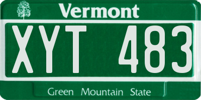 VT license plate XYT483