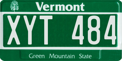 VT license plate XYT484