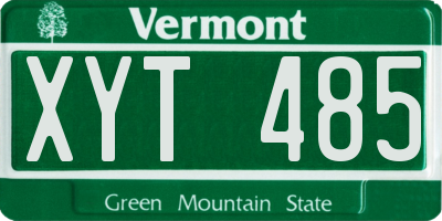 VT license plate XYT485
