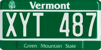 VT license plate XYT487
