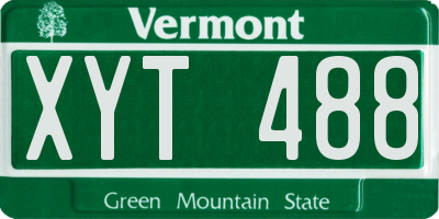 VT license plate XYT488