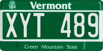 VT license plate XYT489