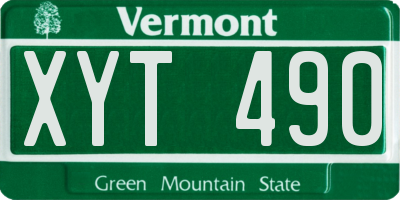 VT license plate XYT490