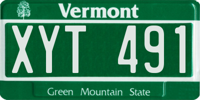 VT license plate XYT491