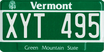 VT license plate XYT495