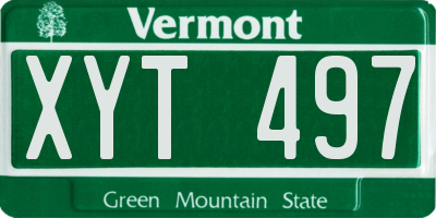 VT license plate XYT497