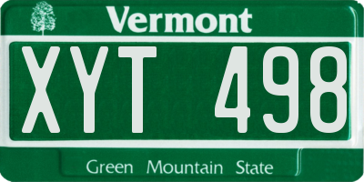 VT license plate XYT498