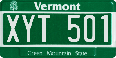 VT license plate XYT501