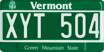 VT license plate XYT504