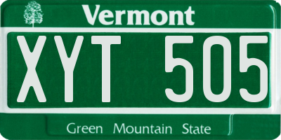 VT license plate XYT505