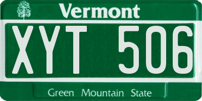 VT license plate XYT506