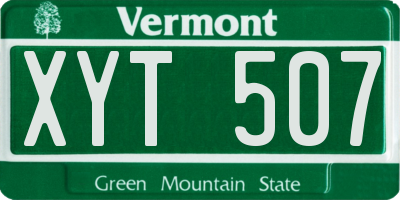 VT license plate XYT507