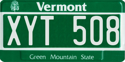 VT license plate XYT508