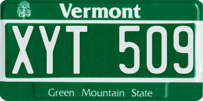 VT license plate XYT509