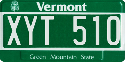 VT license plate XYT510