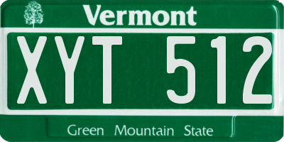 VT license plate XYT512