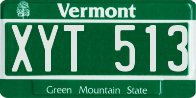 VT license plate XYT513
