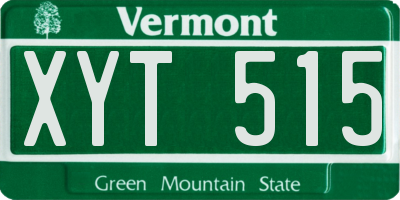 VT license plate XYT515