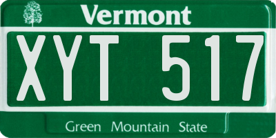 VT license plate XYT517