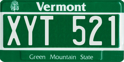 VT license plate XYT521