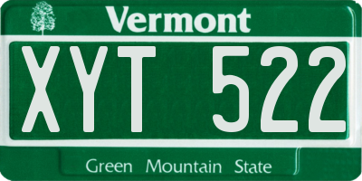 VT license plate XYT522