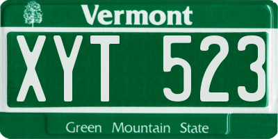 VT license plate XYT523
