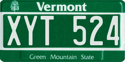 VT license plate XYT524
