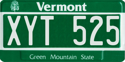 VT license plate XYT525
