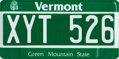 VT license plate XYT526