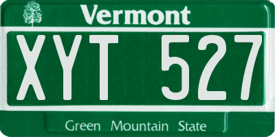 VT license plate XYT527