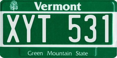 VT license plate XYT531