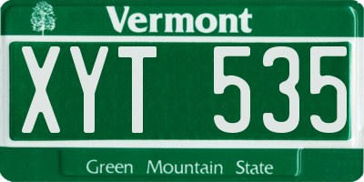 VT license plate XYT535