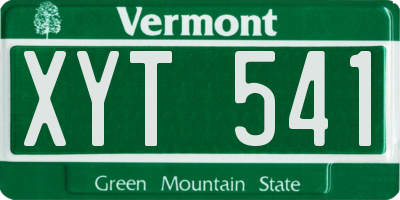 VT license plate XYT541