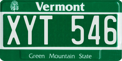 VT license plate XYT546